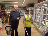 World Sight Day Oct 2014 Tonie being helped by a real gentleman! 027